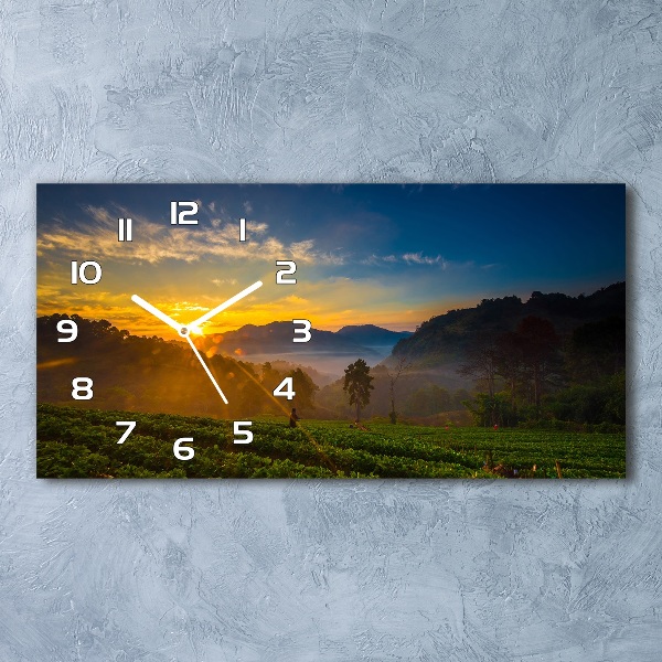 Reloj rectangular Plantación de té
