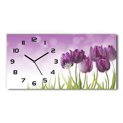 Reloj horizontal Tulipanes morados