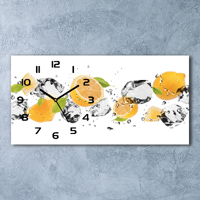 Reloj de cristal horizontal Limón y agua