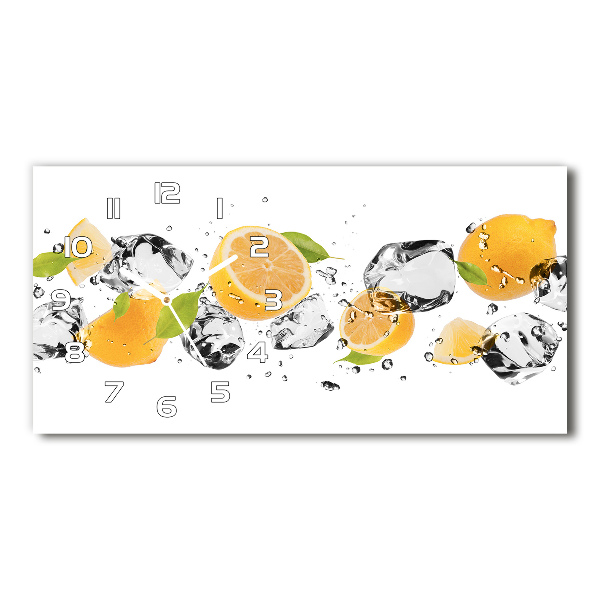 Reloj de cristal horizontal Limón y agua