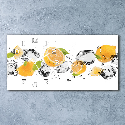 Reloj de cristal horizontal Limón y agua