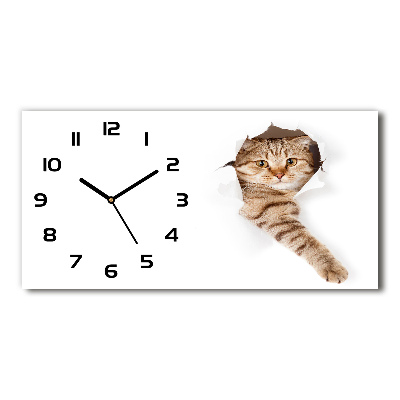Reloj de cristal horizontal Gato
