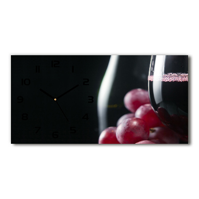Reloj de cristal horizontal Uvas y vino