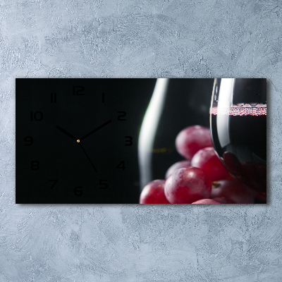Reloj de cristal horizontal Uvas y vino