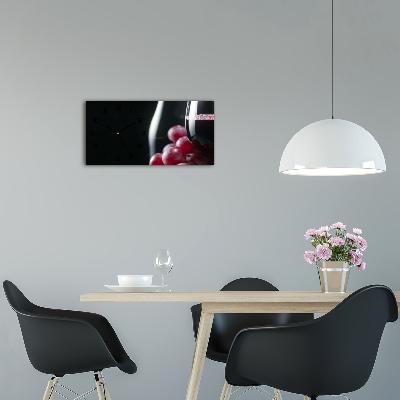 Reloj de cristal horizontal Uvas y vino