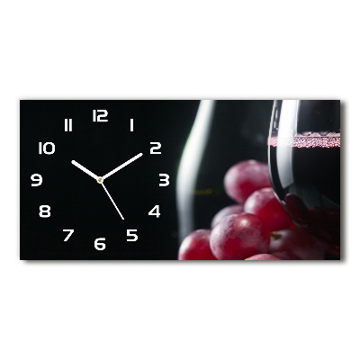 Reloj de cristal horizontal Uvas y vino