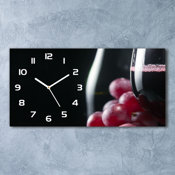 Reloj de cristal horizontal Uvas y vino