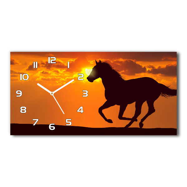 Reloj rectangular Atardecer de caballos