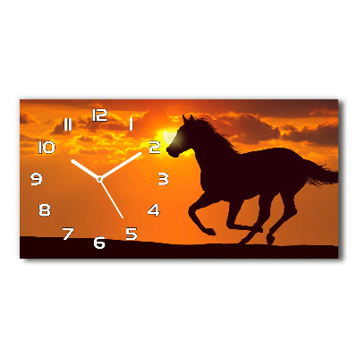 Reloj rectangular Atardecer de caballos