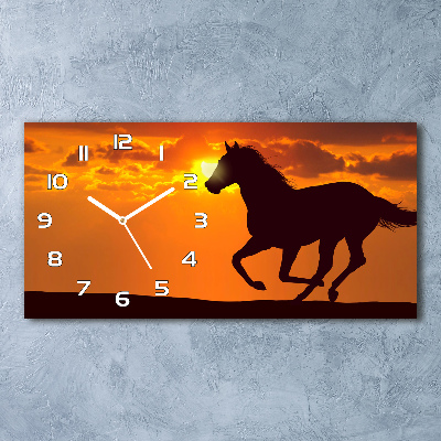 Reloj rectangular Atardecer de caballos