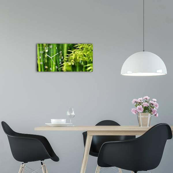 Reloj de cristal horizontal Bambú