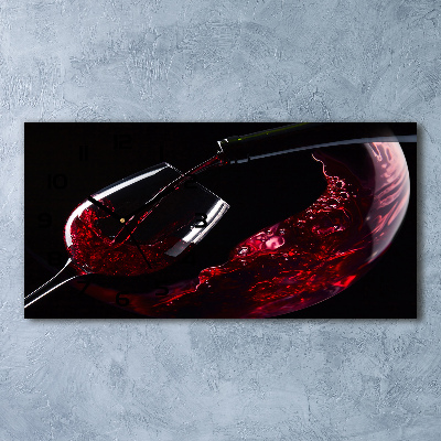 Reloj de cristal horizontal Vino tinto
