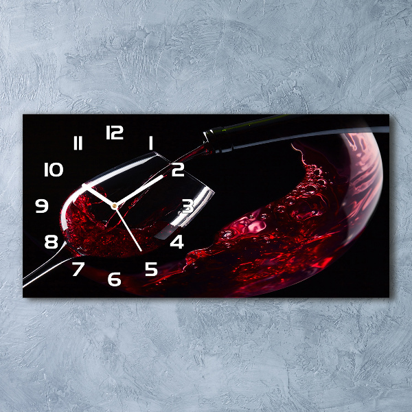 Reloj de cristal horizontal Vino tinto