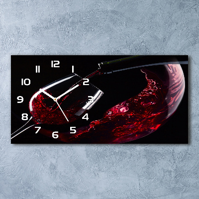 Reloj de cristal horizontal Vino tinto