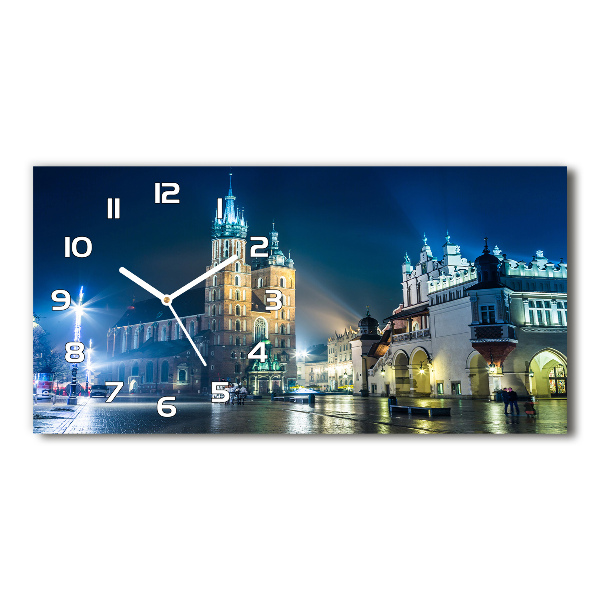 Reloj rectangular Cracovia de noche