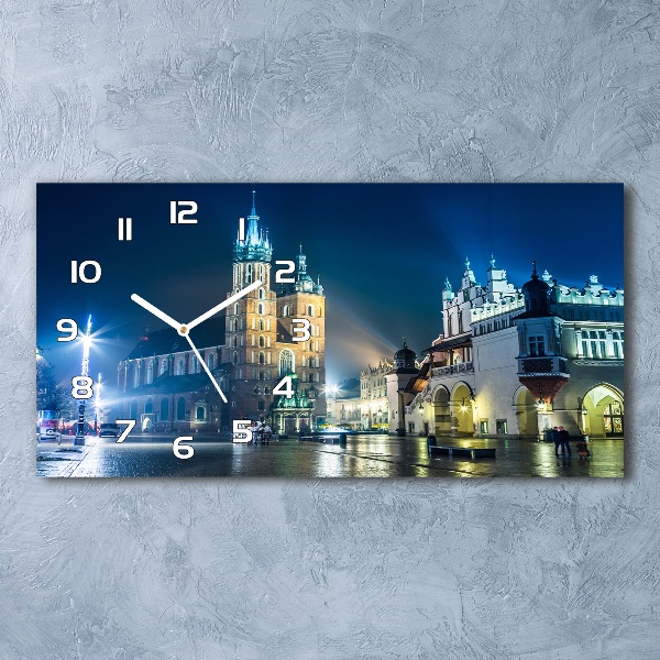 Reloj rectangular Cracovia de noche