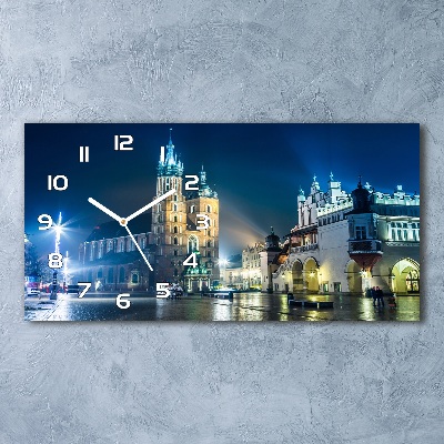 Reloj rectangular Cracovia de noche