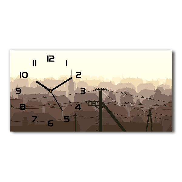 Reloj de cristal horizontal Línea eléctrica de la ciudad