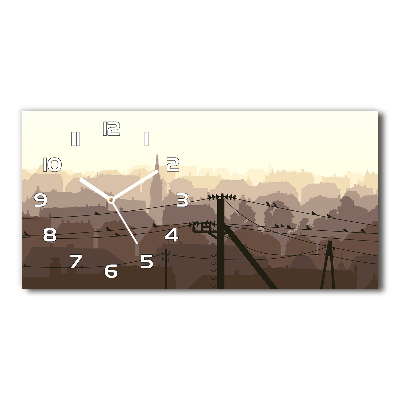 Reloj de cristal horizontal Línea eléctrica de la ciudad