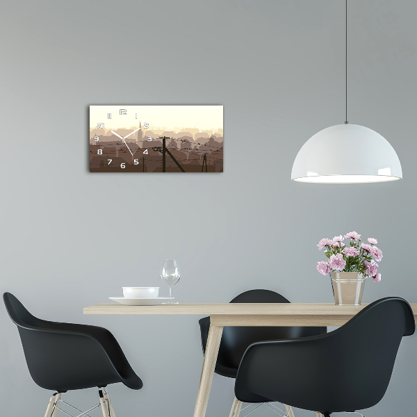 Reloj de cristal horizontal Línea eléctrica de la ciudad