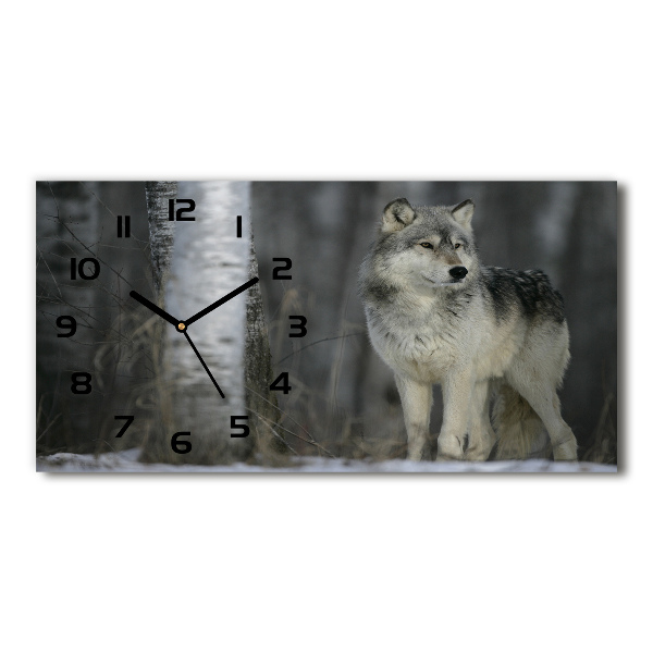 Reloj rectangular Lobo gris