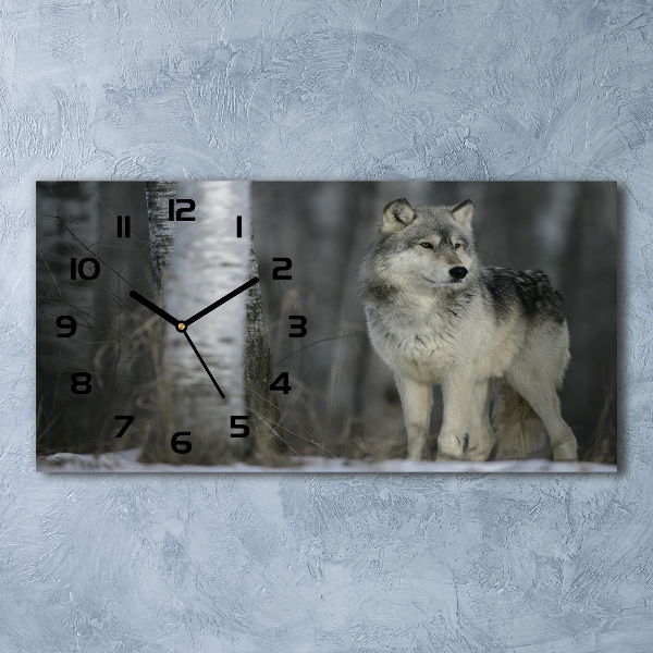 Reloj rectangular Lobo gris