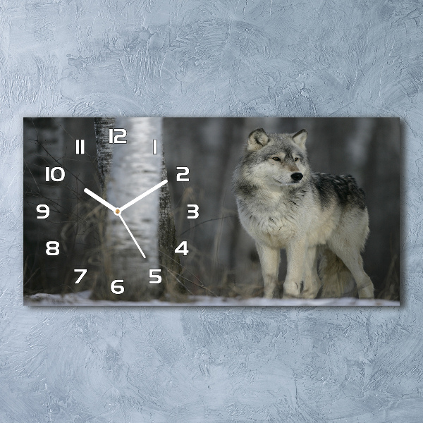 Reloj rectangular Lobo gris