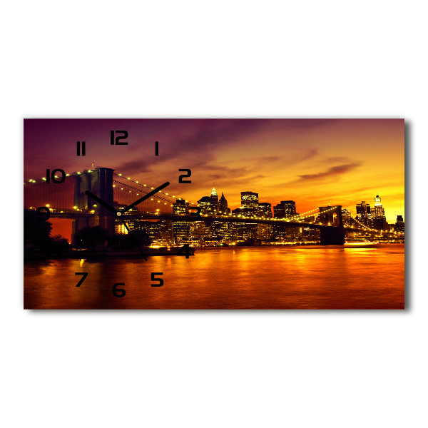Reloj de cristal horizontal Puente de brooklyn