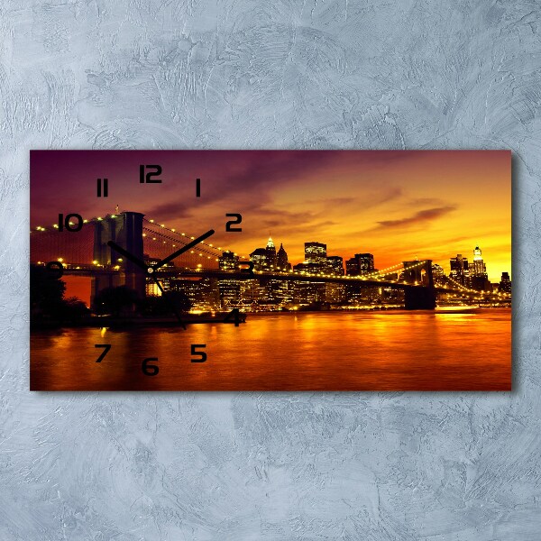 Reloj de cristal horizontal Puente de brooklyn