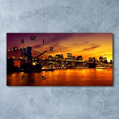 Reloj de cristal horizontal Puente de brooklyn