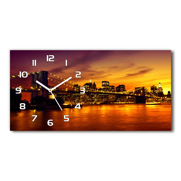 Reloj de cristal horizontal Puente de brooklyn