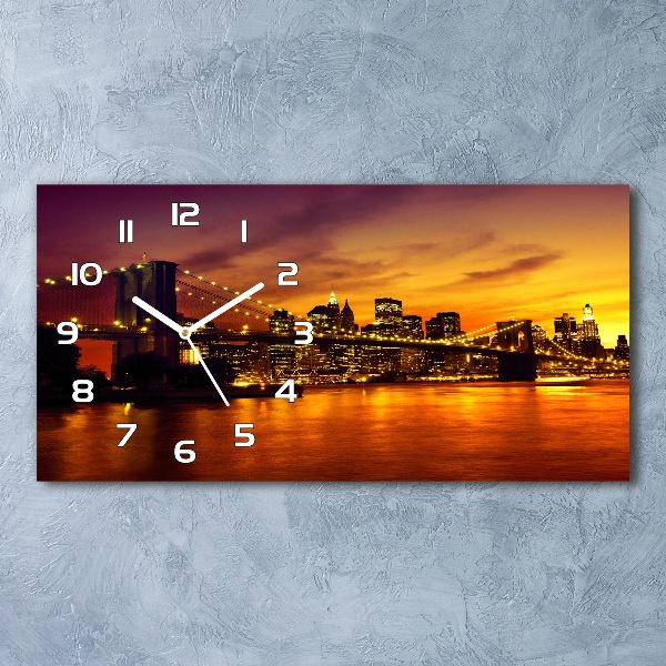 Reloj de cristal horizontal Puente de brooklyn