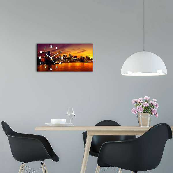 Reloj de cristal horizontal Puente de brooklyn