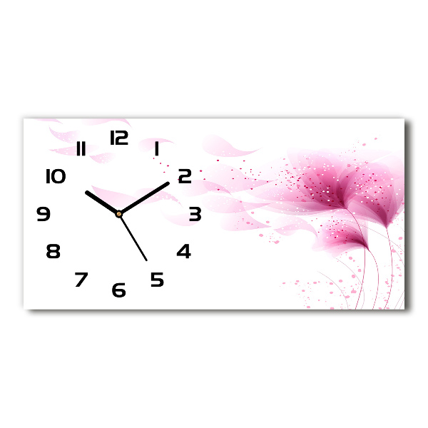 Reloj horizontal Flor rosa