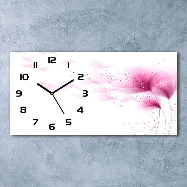 Reloj horizontal Flor rosa
