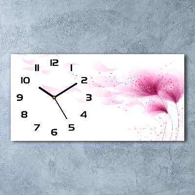 Reloj horizontal Flor rosa