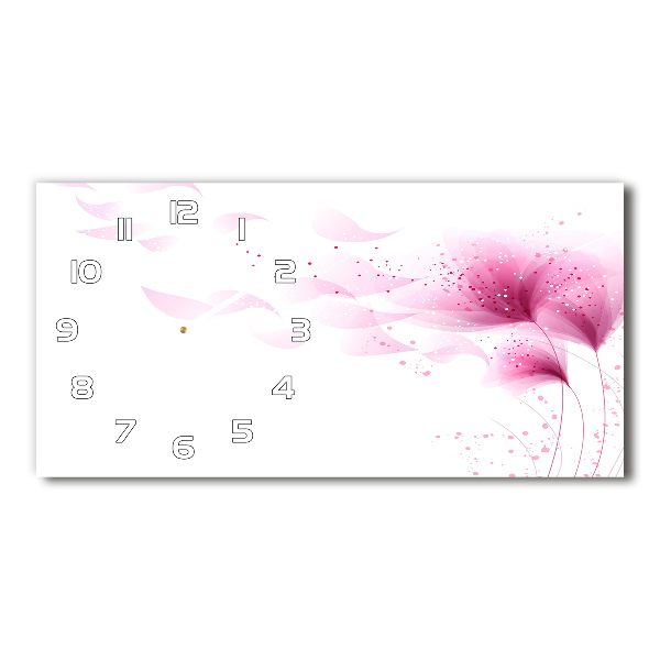 Reloj horizontal Flor rosa