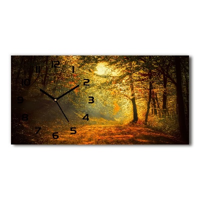 Reloj de cristal horizontal Bosque en otoño