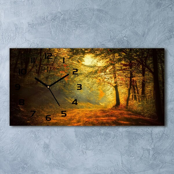 Reloj de cristal horizontal Bosque en otoño
