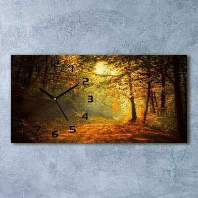 Reloj de cristal horizontal Bosque en otoño