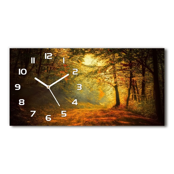 Reloj de cristal horizontal Bosque en otoño