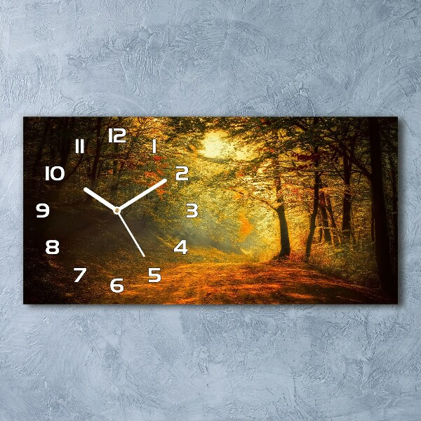 Reloj de cristal horizontal Bosque en otoño