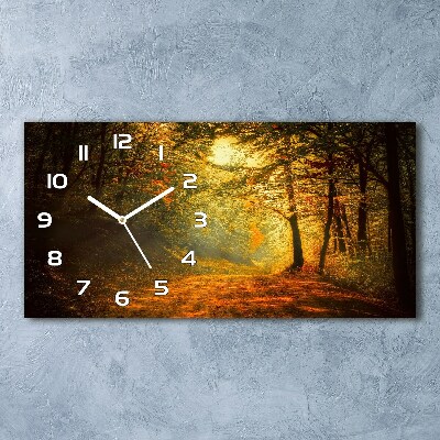 Reloj de cristal horizontal Bosque en otoño