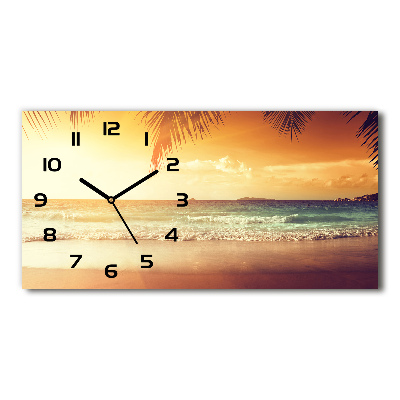 Reloj de cristal horizontal Playa tropical
