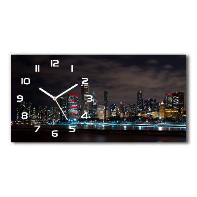 Reloj horizontal Chicago de noche