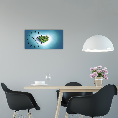 Reloj rectangular Isla en forma de corazón