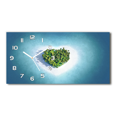 Reloj rectangular Isla en forma de corazón
