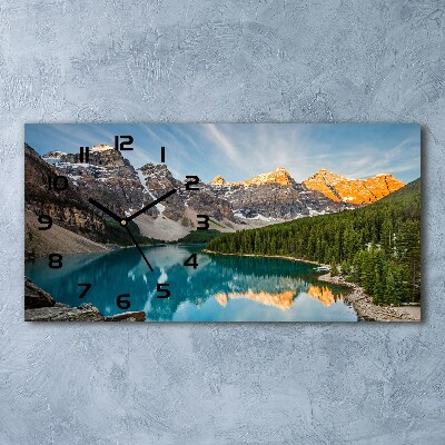 Zegar ścienny szklany Jezioro w górach