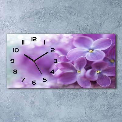Reloj rectangular Flores lilas