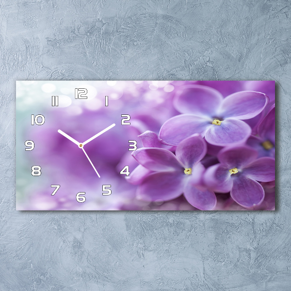 Reloj rectangular Flores lilas